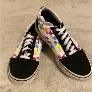 Rainbow check Vans